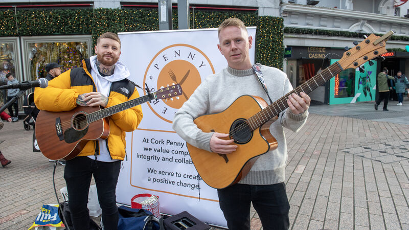 Cork buskers getting in tune ahead of festive fundraiser on Patrick Street Cork buskers getting in tune ahead of festive fundraiser on Patrick Street