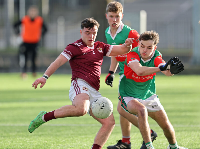 Sean Lyons, Ballinora, battling Darragh O'Donovan, Bishopstown. Picture: Jim Coughlan.  Sean Lyons, Ballinora, battling Darragh O'Donovan, Bishopstown. Picture: Jim Coughlan.