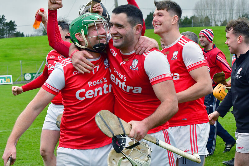 Watergrasshill's James McCarthy and Kevin O'Neill show their delight after beating Carey Faughs. Picture: Moya Nolan Watergrasshill's James McCarthy and Kevin O'Neill show their delight after beating Carey Faughs. Picture: Moya Nolan