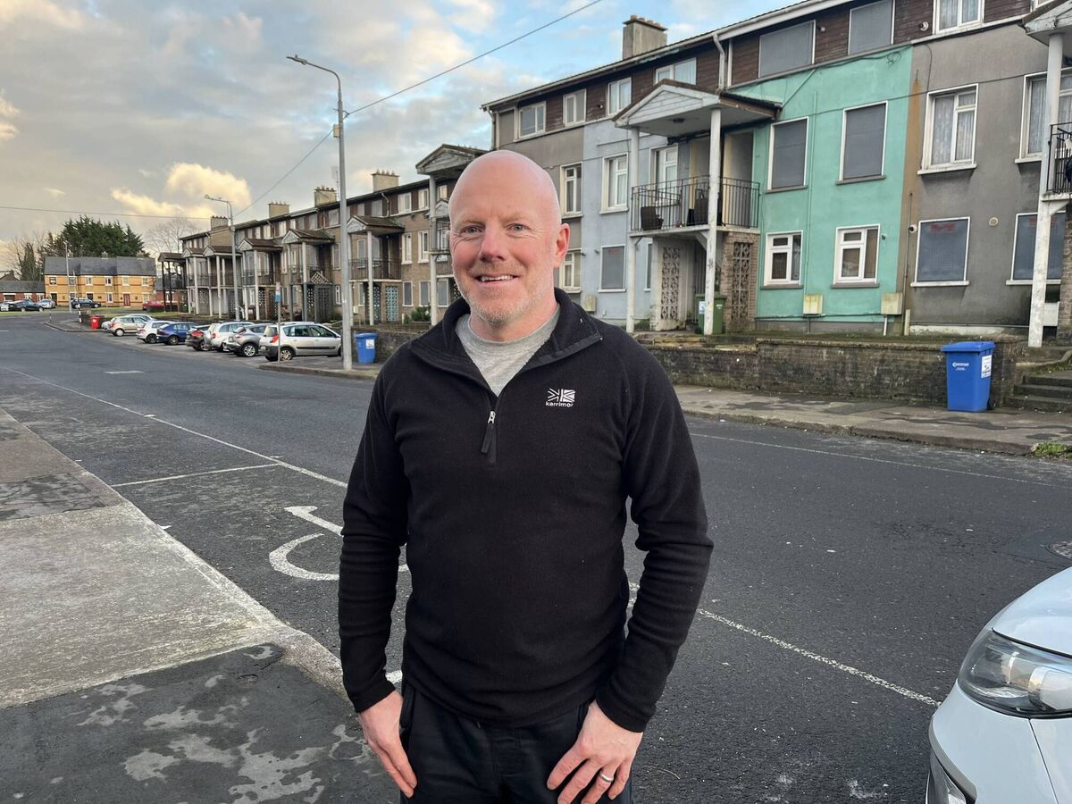 Housing activist William O'Brien, standing outside the Noonan's Road flats. Picture: Donal O'Keeffe