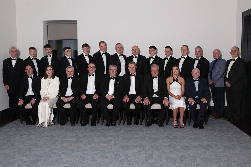 2024 Munster GAA Award Winners Back Row (Left to Right): Pat Moore (Waterford, Distinguished Servce Award), Jack Tompkins (representing Larry Tompkins, Hall of Fame Football), Euan Murray (Tipperary, Minor Hurler of the Year), Darragh McCarthy (Tipperary, Under 20 Hurler of the Year), Killian Dennehy (Kerry, Minor Footballer of the Year), Michael Hedigan (Cork, Handballer of the Year), Brian Lohan (Clare, Manager of the Year), Anthony Daly (Clare, Hall of Fame Hurling), Cormac Dillon (Kerry, Under 20 Footballer of the Year), Tom O'Sullivan (Kerry, Senior Footballer of the Year), Daniel Relihan (Cork, Handballer of the Year), Allan McNamara (Cork, Sarsfields - Club of the Year), Tim O'Driscoll (Cork, Sarsfields - Club of the Year), Eamonn Kelleher (Cork, Sarsfields - Club of the Year) Front Row (Left to Right): John Brennan (Munster GAA Operations Manager), Kate Tompkins (representing Larry Tompkins, Hall of Fame Football), Dermot “Weeshie” Lynch (Munster GAA PRO), Kieran Leddy (Munster GAA CEO), Ger Ryan (Munster GAA Chairman), Tim Murphy (Munster GAA Vice-Chairman), Bob Ryan (Munster GAA Treasurer), Ciara Murphy (Kerry, Ladies Footballer of the Year), Denis Hurley (Cork, Sarsfields - Club of the Year).