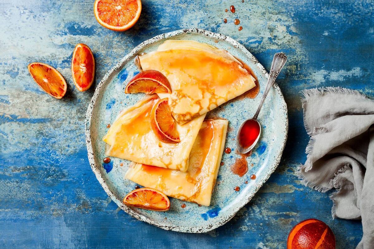 French Crepe Suzette is always a crowd-pleaser. French Crepe Suzette is always a crowd-pleaser.