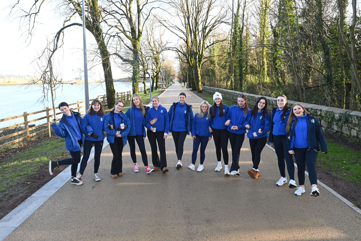 Students from Ursuline College, Blackrock were amongst the very first pedestrians to check out the upgraded Marina Promenade which has now reopened. Pic Larry Cummins. Students from Ursuline College, Blackrock were amongst the very first pedestrians to check out the upgraded Marina Promenade which has now reopened. Pic Larry Cummins.
