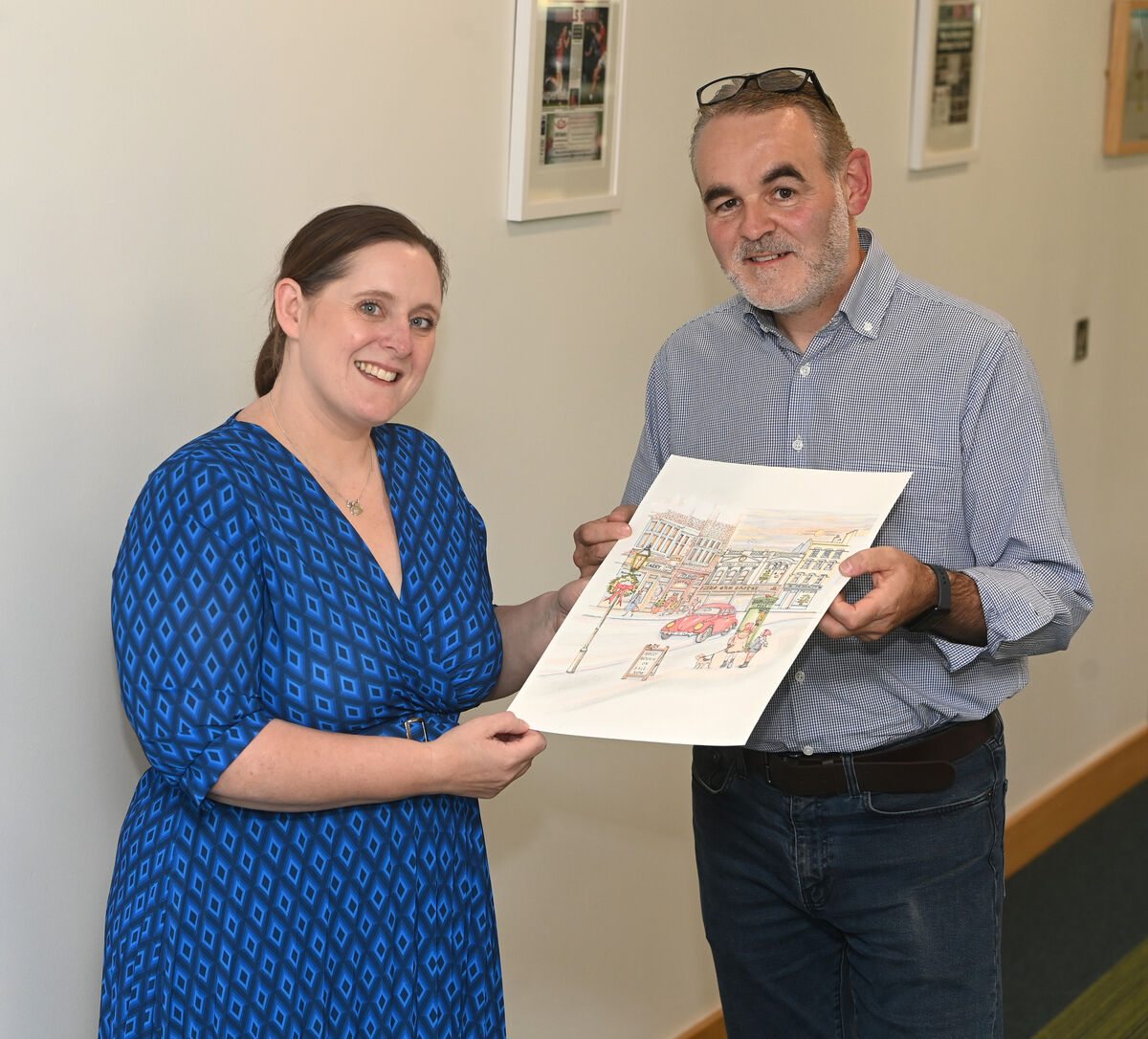  Holly Bough front page 2024. Mary Corcoran, Holly Bough editor with artist Peter Buckley with his artwork. Pic: Larry Cummins