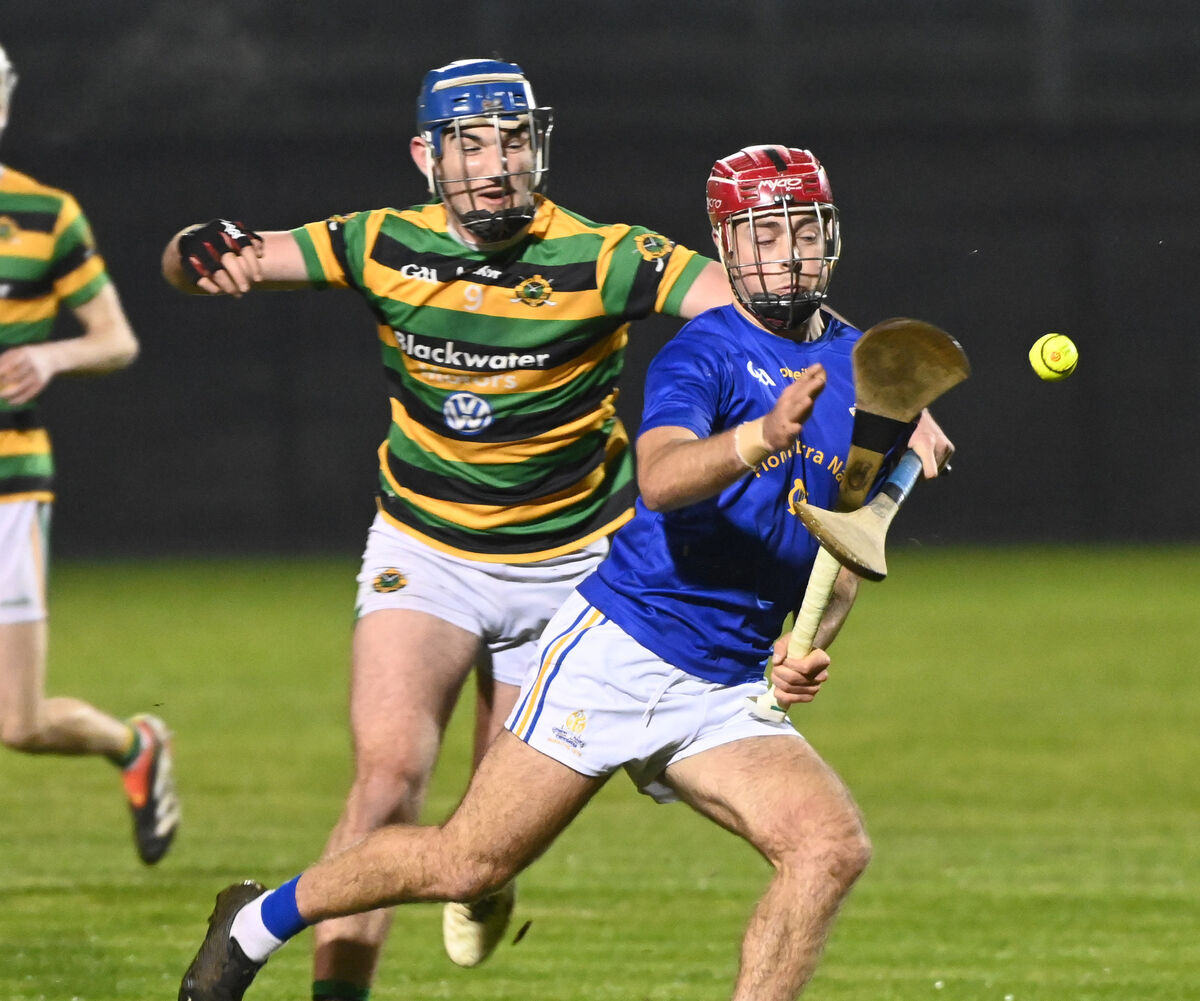 St Finbarr's William Buckley is tackled by Glen Rovers' Jake Brosnan. Picture: Eddie O'Hare