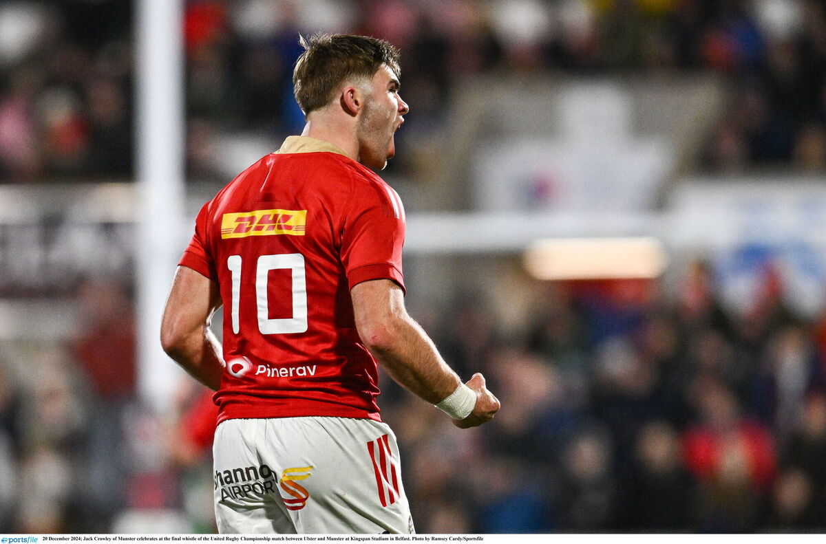 Jack Crowley at Kingspan Stadium. Picture: Ramsey Cardy/Sportsfile