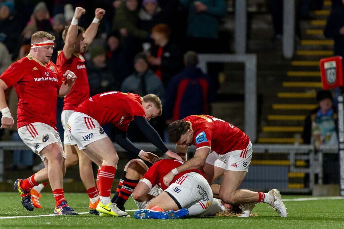 Munster’s Tom Farrell after scoring the winning try. Picture: INPHO/Morgan Treacy