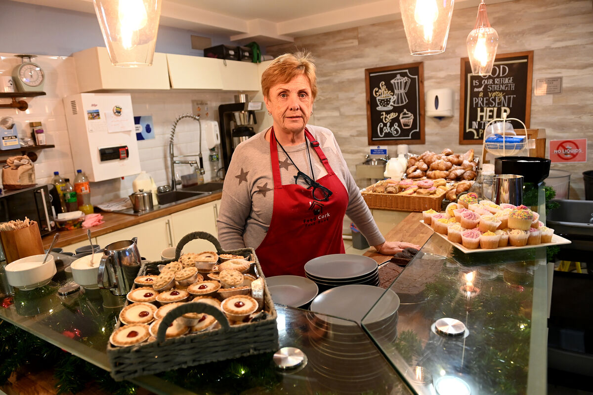  Café volunteer Ann Cotter loves the social connections and fun with clients and volunteers at the community market at Feed Cork. Picture: Larry Cummins.