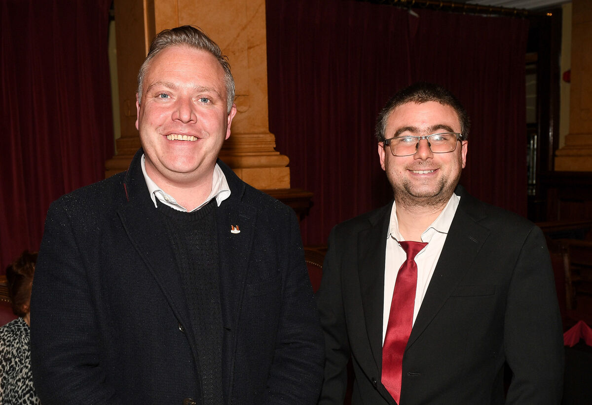 Fianna Fáil councillor Colm Kelleher with Fearghal Monahan at the Tidy Towns civic reception. Fianna Fáil councillor Colm Kelleher with Fearghal Monahan at the Tidy Towns civic reception.