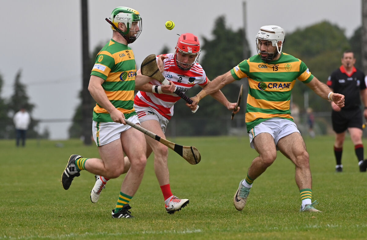Blackrock players John O'Sullivan and Robert Cregan looking to stop Killian Roche, Ballygiblin. Picture: Dan Linehan Blackrock players John O'Sullivan and Robert Cregan looking to stop Killian Roche, Ballygiblin. Picture: Dan Linehan