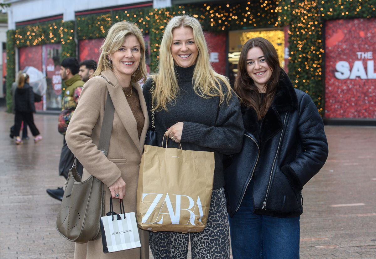 Dymphna Corkery with her daughters Amy and chloe shopping at the St Stephen's Day sales in Cork city. Picture Dan Linehan Dymphna Corkery with her daughters Amy and chloe shopping at the St Stephen's Day sales in Cork city. Picture Dan Linehan