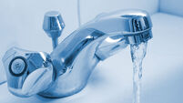 Running water from a faucet