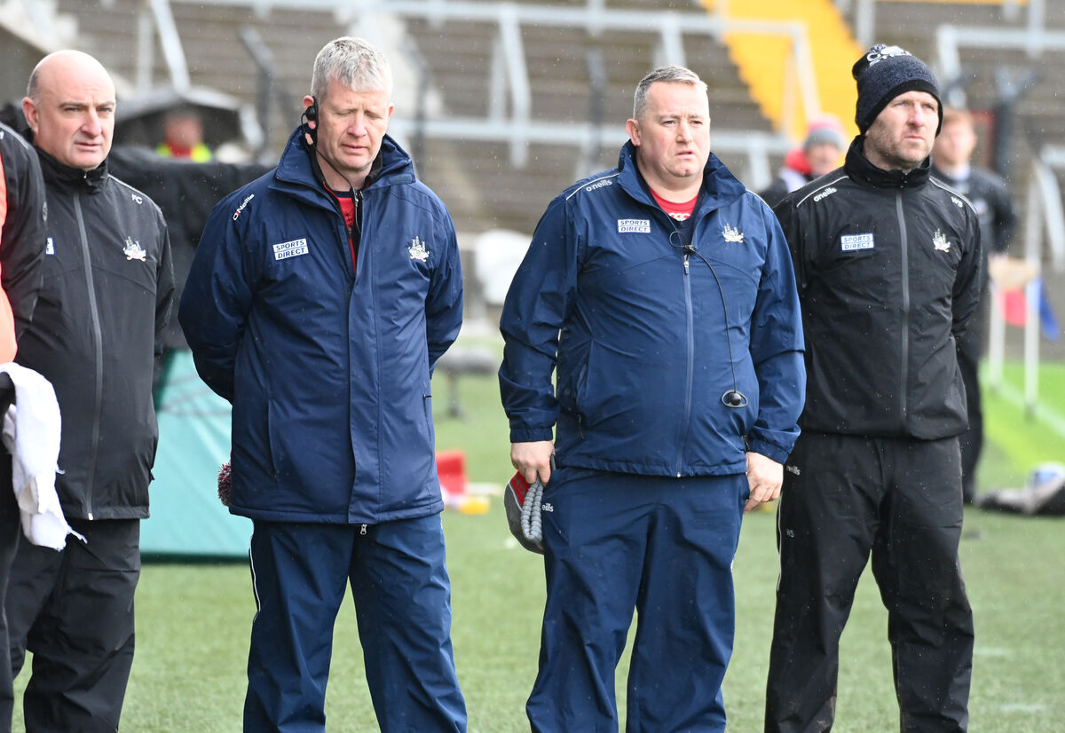 Donal O'Mahony (second from left) with fellow Cork hurling selectors Fergal Condon (far left) and Wayne Sherlock (far right) and manager Pat Ryan. Picture: Eddie O'Hare Donal O'Mahony (second from left) with fellow Cork hurling selectors Fergal Condon (far left) and Wayne Sherlock (far right) and manager Pat Ryan. Picture: Eddie O'Hare