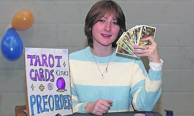 Offering a tarot reading is Ace Tessier, TY2, during the fair. Offering a tarot reading is Ace Tessier, TY2, during the fair.