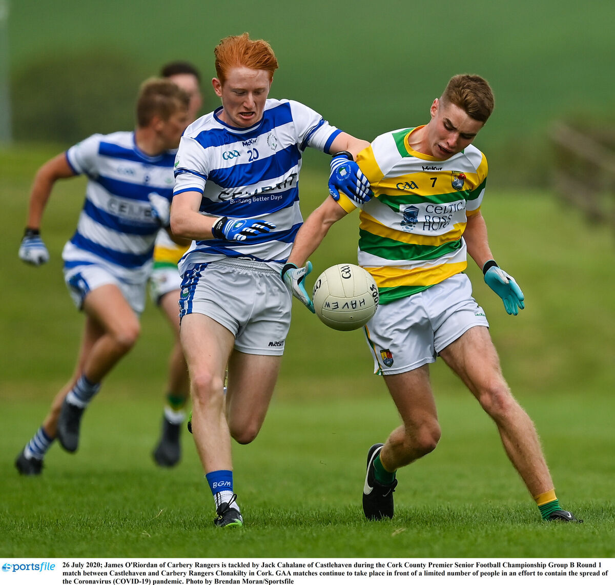 Jack Cahalane on his Castlehaven debut against Carbery Rangers in 2020. Picture: Brendan Moran/Sportsfile