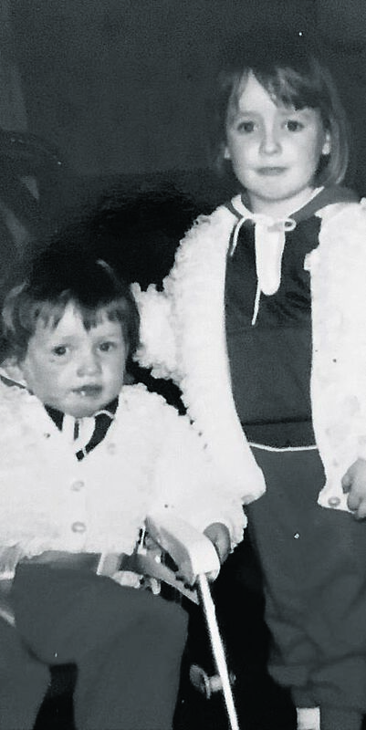 Lesley-Ann Hayes with her sister Alexandra on the day they left Cork for Perth in 1983 Lesley-Ann Hayes with her sister Alexandra on the day they left Cork for Perth in 1983