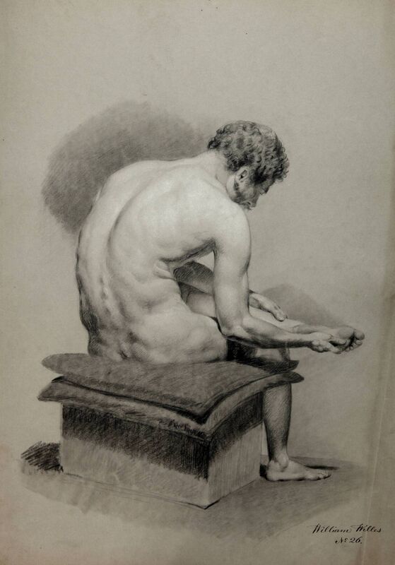 The school opened in January 1850 under the headship of William Willis. Pictured is a sketch by Willis. Collection Crawford Art Gallery, Cork.
