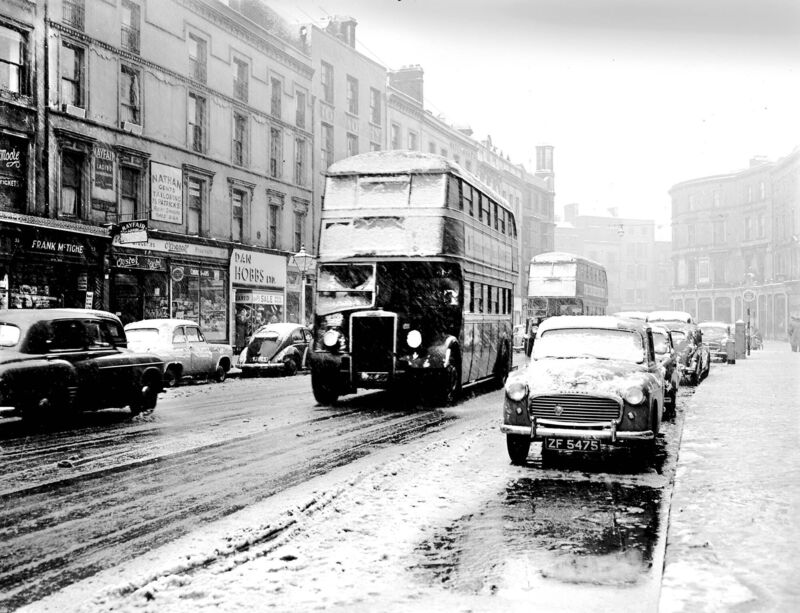 New Year's Day snow on Patrick's Street in 1956. New Year's Day snow on Patrick's Street in 1956.