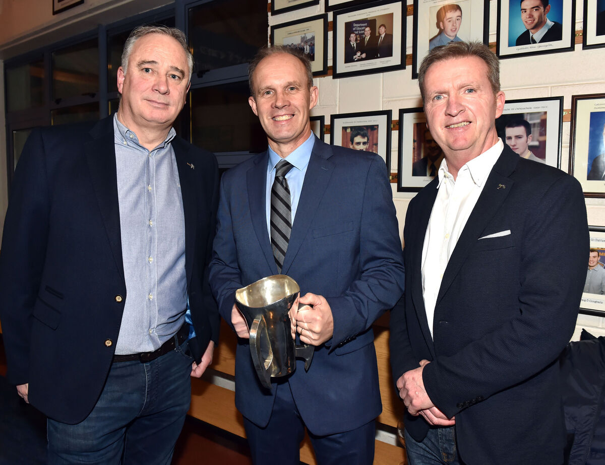 Jim Murray, captain. with Tomás Mulcahy and Tony O'Sullivan at the 40th-anniversary reunion of the North Monastery Harty Cup-winning team from 1980. Picture: Eddie O'Hare
