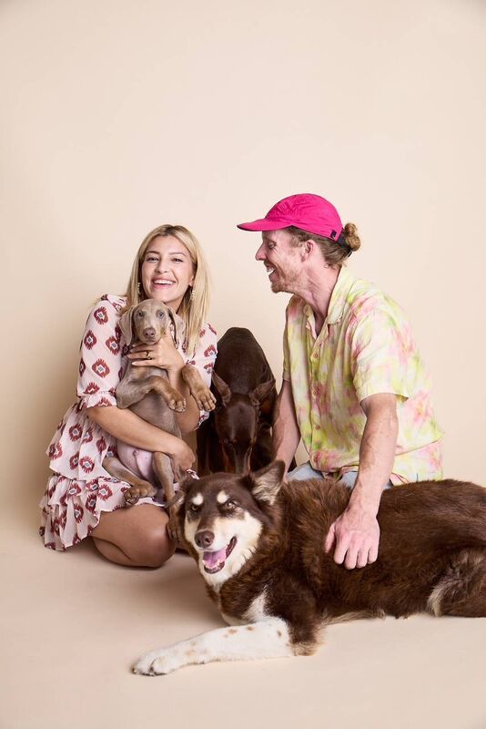 Andrew Duggan and his girlfriend Renata Carolina Ortega with their dogs. 