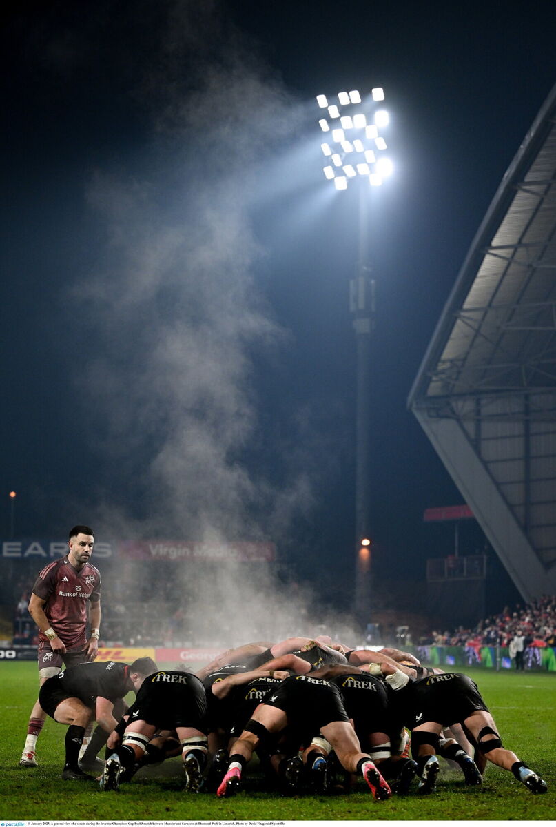 A general view of a scrum at Thomond Park on Saturday night. Picture: David Fitzgerald/Sportsfile A general view of a scrum at Thomond Park on Saturday night. Picture: David Fitzgerald/Sportsfile