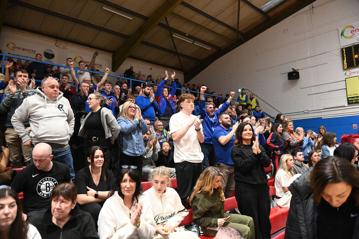 UCC Demons supporters on their feet as they celebrate the win. Picture: Larry Cummins UCC Demons supporters on their feet as they celebrate the win. Picture: Larry Cummins