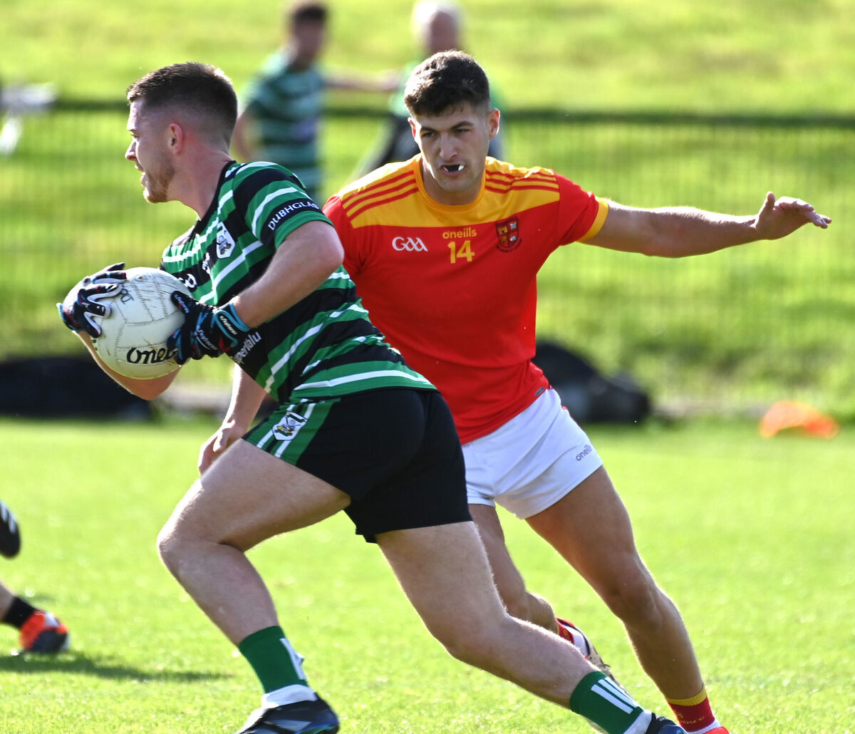 Mallow's Seán McDonnell puts the pressure on Donnchadh Murphy of Douglas last year. Picture: Eddie O'Hare