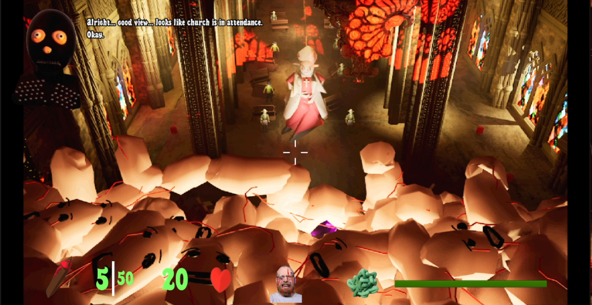 A screenshot from the ‘Dankenstoned Bongster’s Gram-Smoker’s Stankula’ videogame, developed by friend of the band, Finn Johansson. A screenshot from the ‘Dankenstoned Bongster’s Gram-Smoker’s Stankula’ videogame, developed by friend of the band, Finn Johansson.