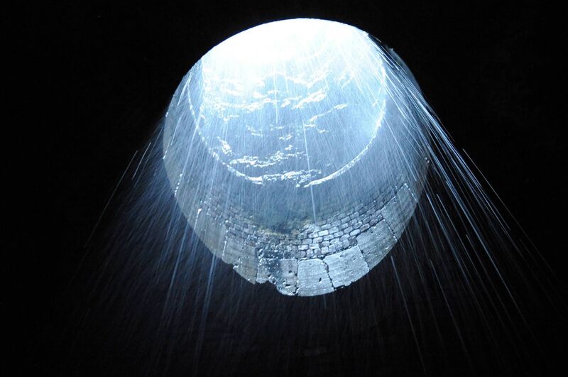 Daylight and water stream down one of the shafts inside the Goggins Hill railway tunnel on the old West Cork rail line. Picture: Eddie O'Hare
