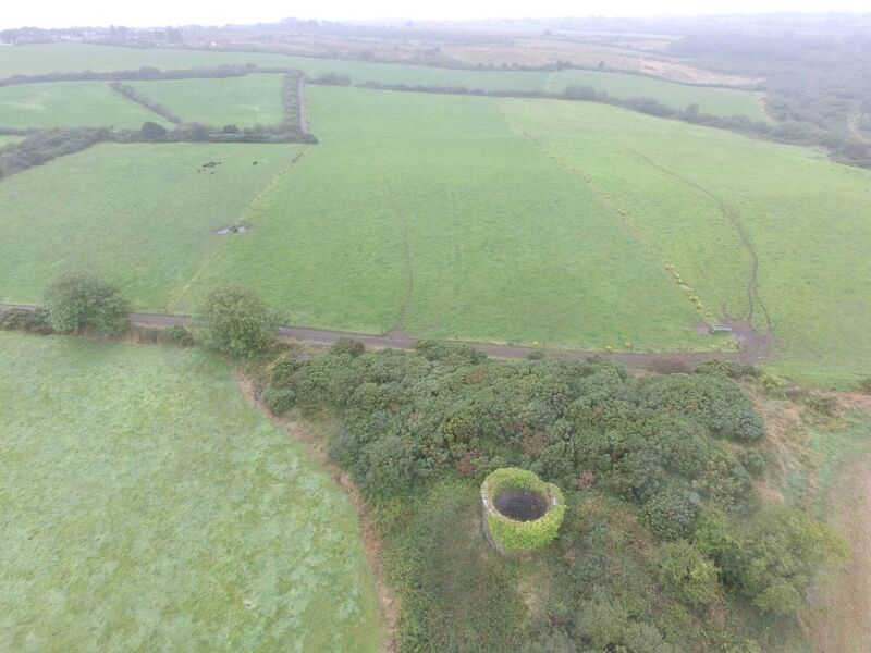 An exposed ventilation shaft at the Goggins Hill Tunnel