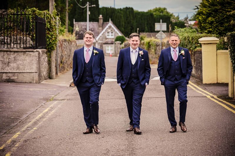 Dave (centre) with his best man, Jonathan (left), and his groomsman Michael Cummins. Dave (centre) with his best man, Jonathan (left), and his groomsman Michael Cummins.