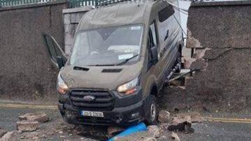 Army van crashes through wall of barracks in Cork city