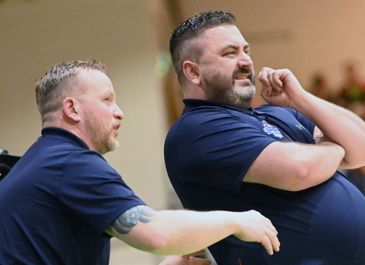 UCC Demons' coach Daniel O'Mahony and asstistant Stuart Rodgers against Killester during the Pat Duffy national cup final at the National Basketball Arena, Tallaght. Picture: Eddie O'Hare