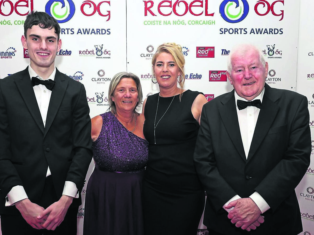 Shane McCarthy, Glen Rovers, Mary Newman at the 2024 Rebel Og Awards Banquet, at Clayton Hotel Silver Springs, Cork.Picture: Jim Coughlan.