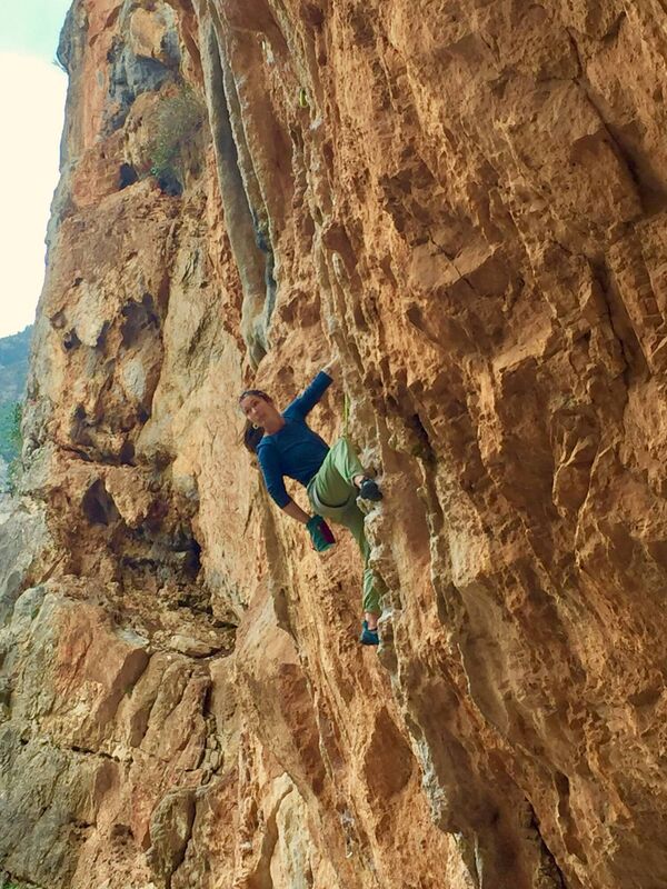 Natasha Dale on a climbing trip in Greece. 