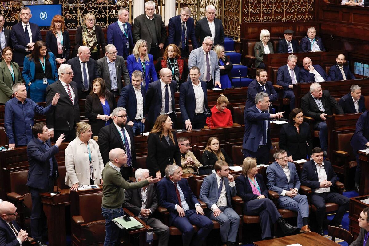 Opposition TDs try to make their point in the Dáil chamber. Picture: Flickr Houses of Oireachtas