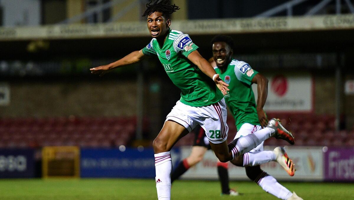 Ricardo Dinanga of Cork City celebrates after scoring his side's first goal during the Extra.ie FAI Cup First Round match between Cork City and Longford Town at Turners Cross in Cork. Photo by Eóin Noonan/Sportsfile Ricardo Dinanga of Cork City celebrates after scoring his side's first goal during the Extra.ie FAI Cup First Round match between Cork City and Longford Town at Turners Cross in Cork. Photo by Eóin Noonan/Sportsfile