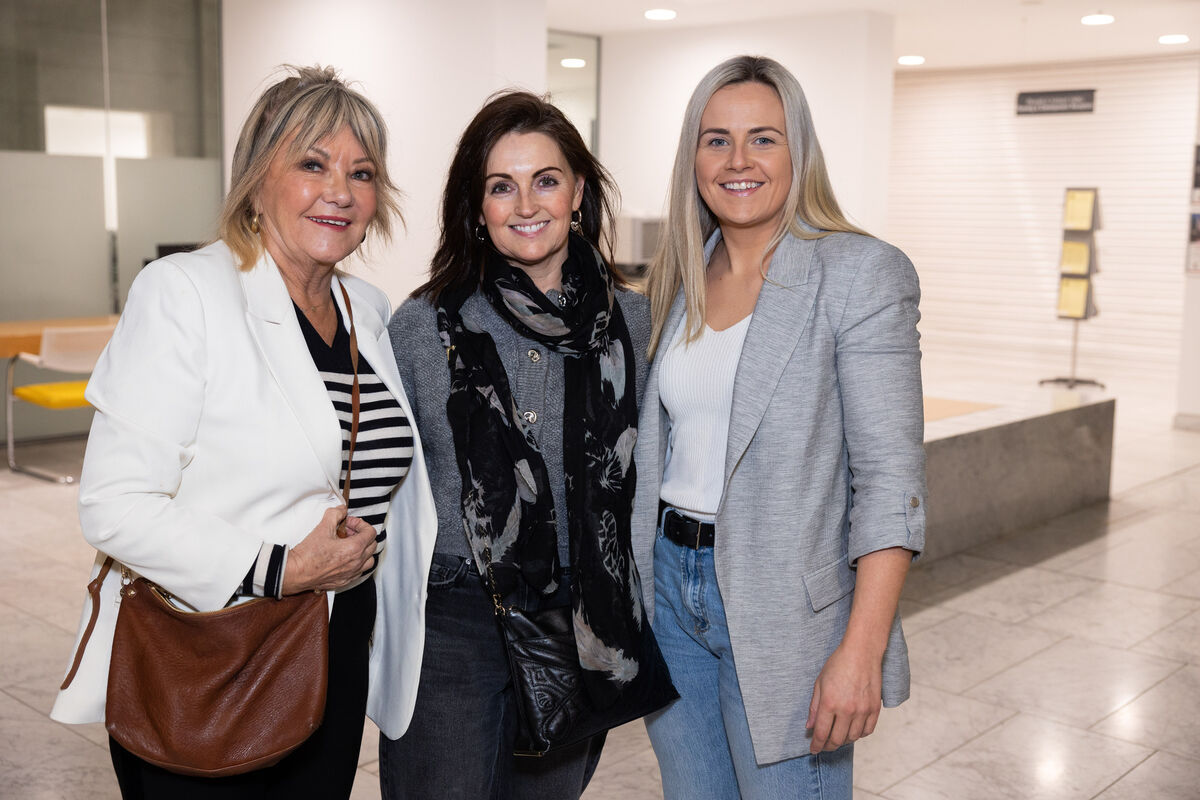 Deirdre Forde, Colette O’Neill and Stef Beausang, Cork Intermediate Management at a civic reception for the All Ireland winning Cork Camogie team in the atrium, City Hall.