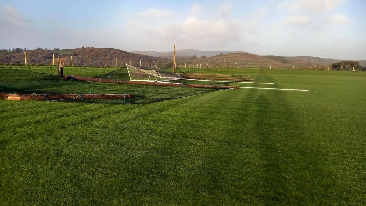  Storm damage at Laochra Og Hurling and Camogie Club, Ballymacorcoran. Photo: Siobhan O'Shea