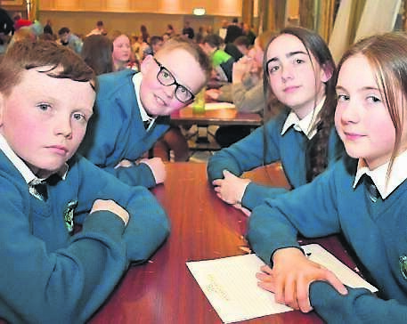 Daniel Noonan, Daniel Murphy, Ali O’Driscoll and Alisha Leahy represented Strawberry Hill NS at the Allianz Sciath na Scol Sports Quiz at the Rochestown Park Hotel. Picture: Mike English Daniel Noonan, Daniel Murphy, Ali O’Driscoll and Alisha Leahy represented Strawberry Hill NS at the Allianz Sciath na Scol Sports Quiz at the Rochestown Park Hotel. Picture: Mike English