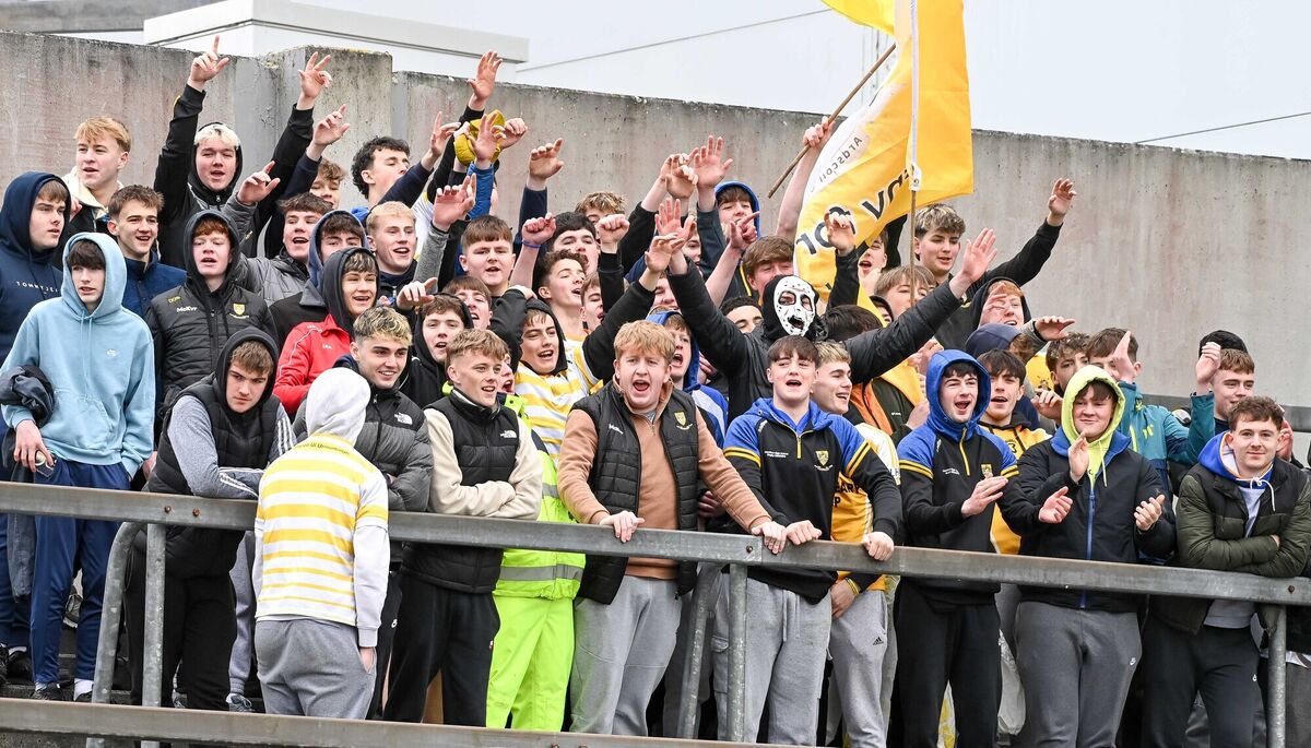 Hamilton High School Bandon supporters cheering their side on against Mercy Mounthawk Tralee. Picture: David Keane.