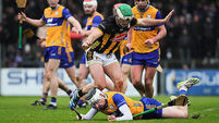 Ian McNamara is tackled by Paddy Degan 26/1/2025
