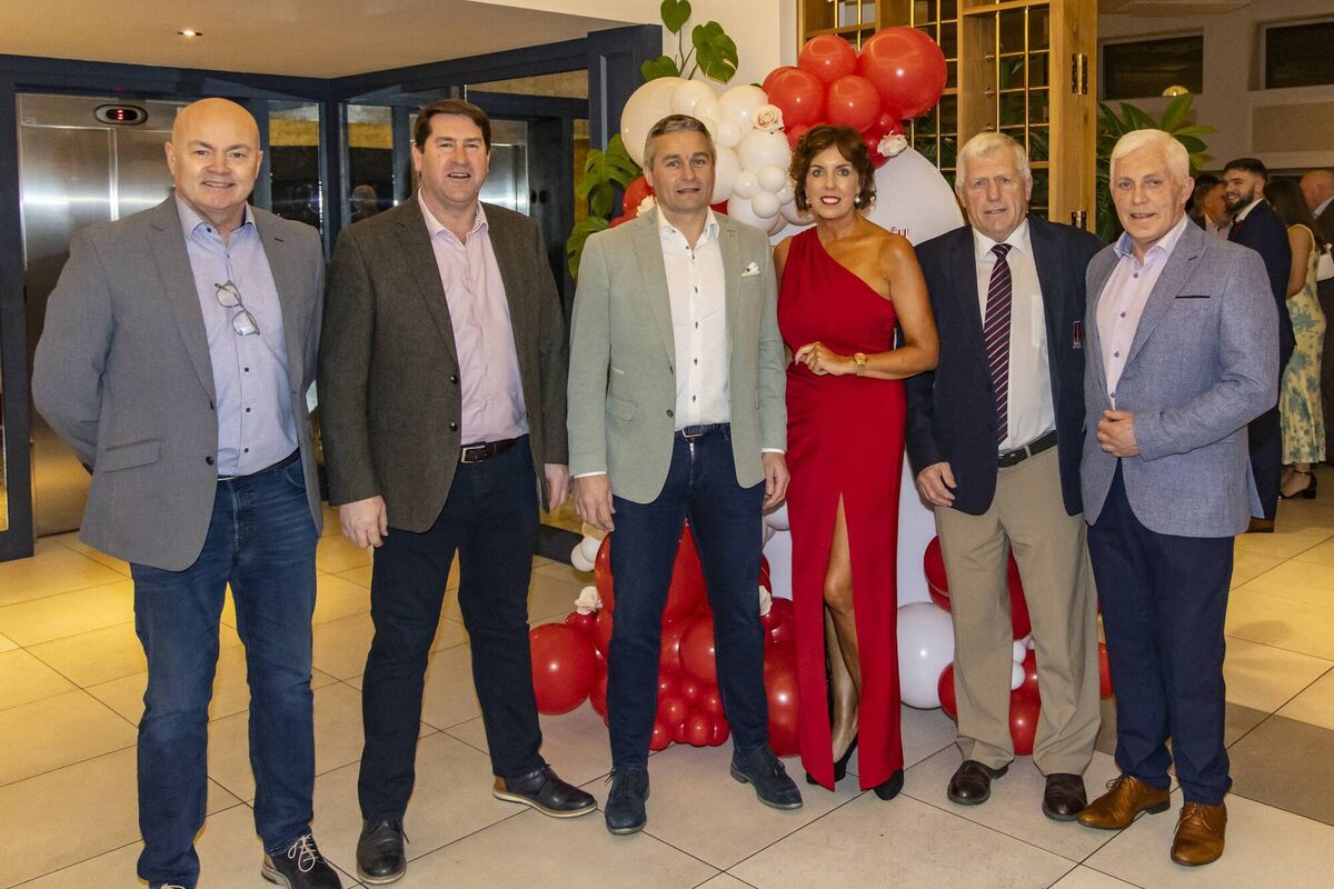 Anthony Daly, Mark Landers, and TJ Ryan (special Guests) with Avril Geary, Jerry O Sullivan and Oliver Loughlan East Cork GAA at Imokilly Victory Dinner Picture: Denis O'Flynn