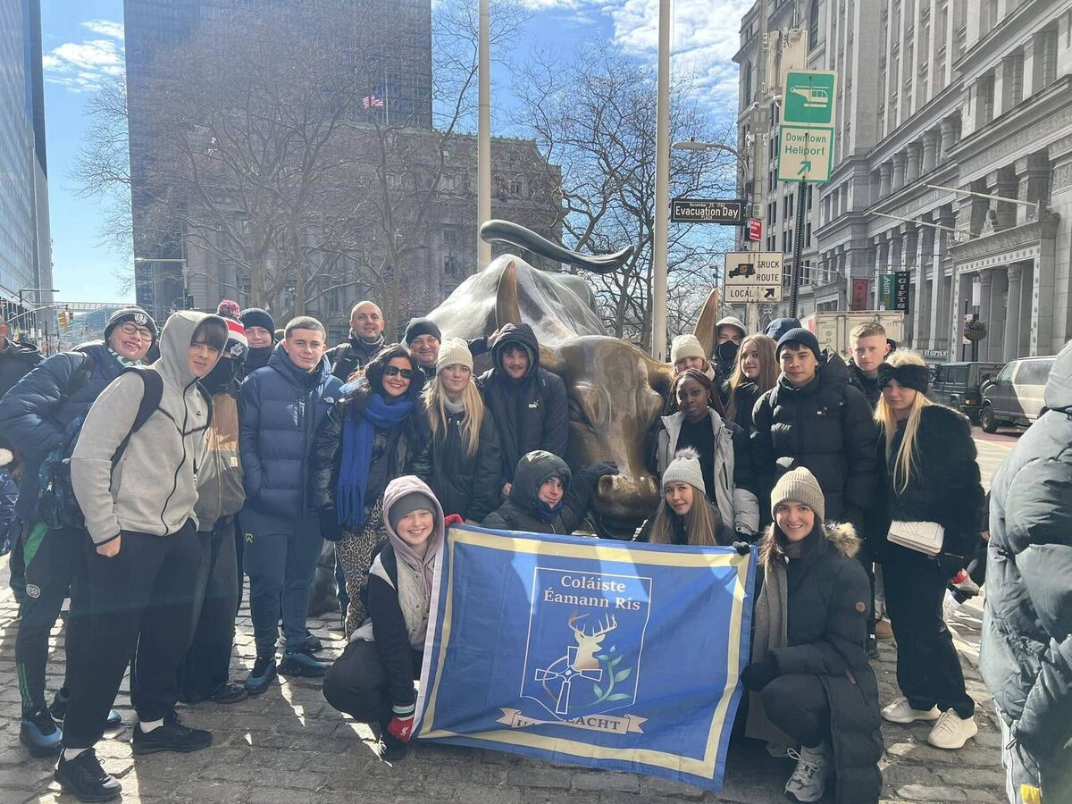 Second year students from Coláiste Éamann Rís enjoying a trip to New York. Picture: Coláiste Éamann Rís.