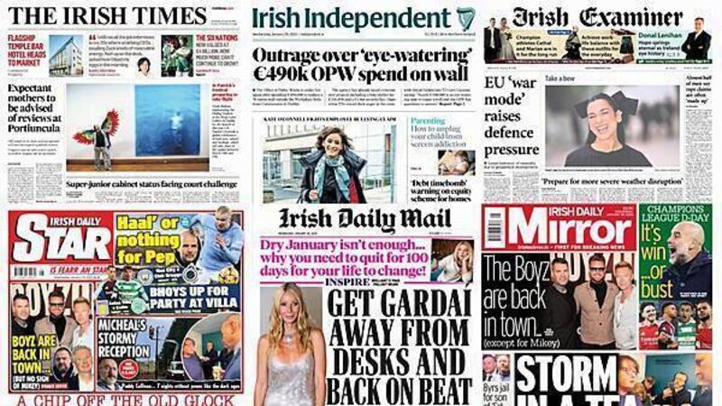 What the papers say: Wednesday's front pages What the papers say: Wednesday's front pages