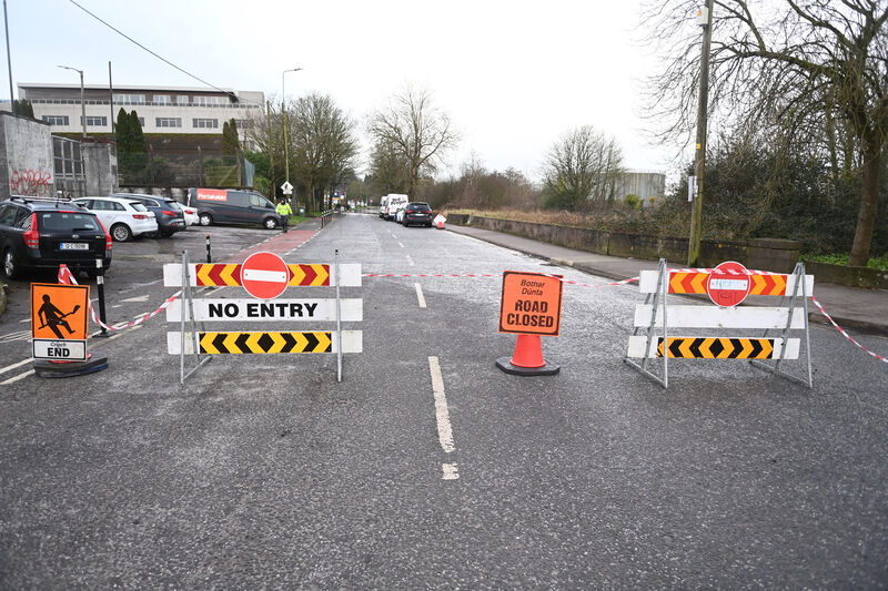ROAD CLOSED - Clearing drains - Flooding on Centre Park Road and Monahan Road, Cork City. Pic Larry Cummins