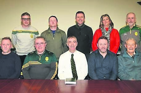 Officers elected at the AGM of Blackrock Hurling Club, standing: Dan Cronin, chairman underage; Sean Coakley, equipment officer; Con O’ Shea, Irish officer; Jane Lenihan County Board rep; John Green, treasurer and seated: David Coakley, coaching officer; Fergal Coakley, secretary; Ger Coughlan, vice-chairman; Fergal Ryan, chairman, and Roger Ryan, president.