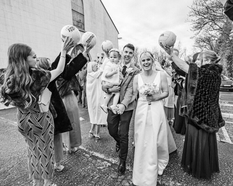 Emma said they were very lucky to have all their family at the wedding including their daughter Ellie. Picture: James O’Driscoll.