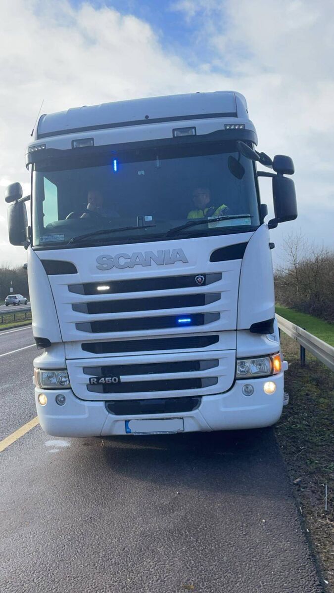 Cork Gardaí using an unmarked Garda lorry cab this week.