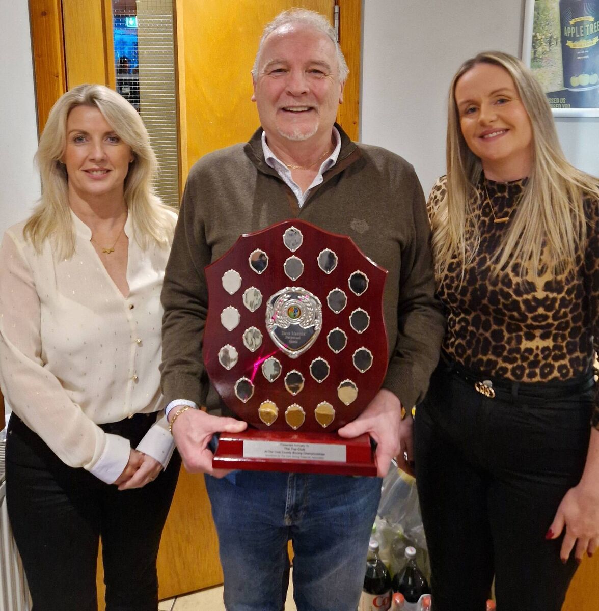 Cork Boxing: County Board Register Louise Forde, Conal Thomas, president Cork Boxing Fraternity, and Nicola Kelly, Board Treasurer, with the Dave Mannix Shield for the top club at the Cork County Championships, sponsored by the Cork Boxing Fraternity. Cork Boxing: County Board Register Louise Forde, Conal Thomas, president Cork Boxing Fraternity, and Nicola Kelly, Board Treasurer, with the Dave Mannix Shield for the top club at the Cork County Championships, sponsored by the Cork Boxing Fraternity.